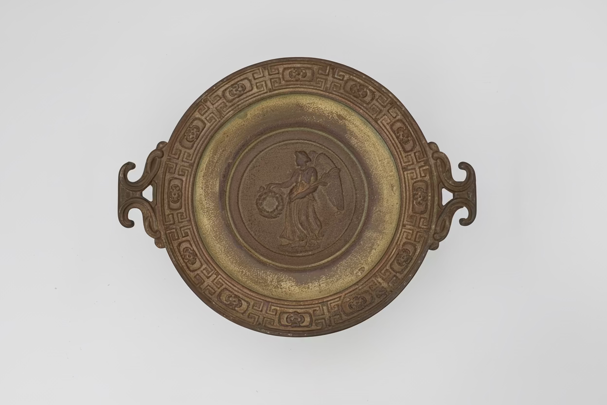 Antique Cast Brass and Iron Tazza