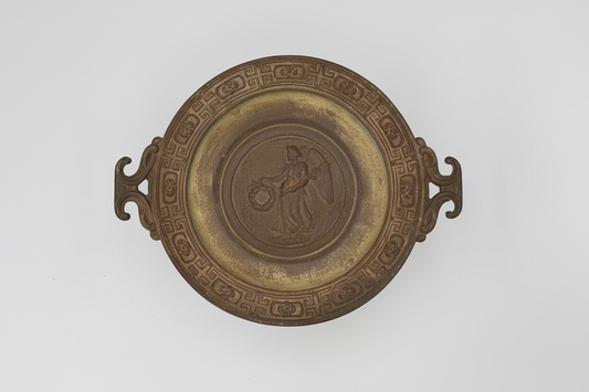 Antique Cast Brass and Iron Tazza