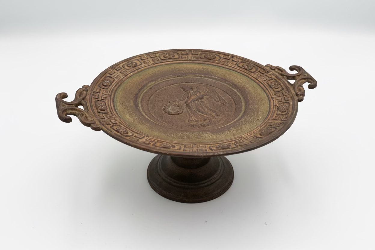 Antique Cast Brass and Iron Tazza