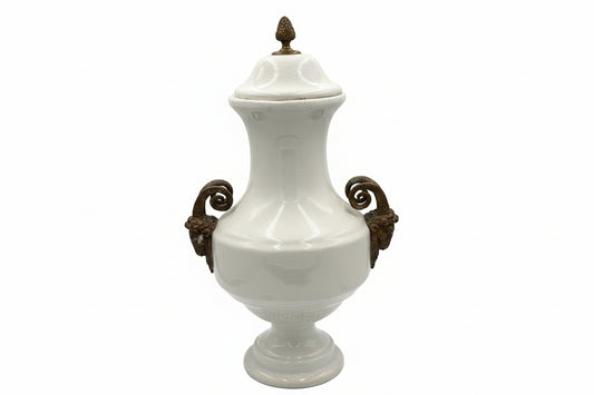Antique Porcelain Lidded Urn-Victorian Vase With Final Lid.