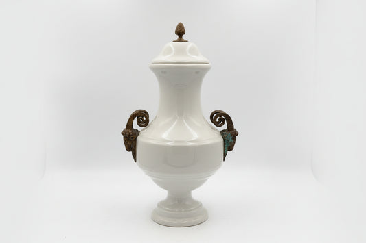 Antique Porcelain Lidded Urn-Victorian Vase With Final Lid.