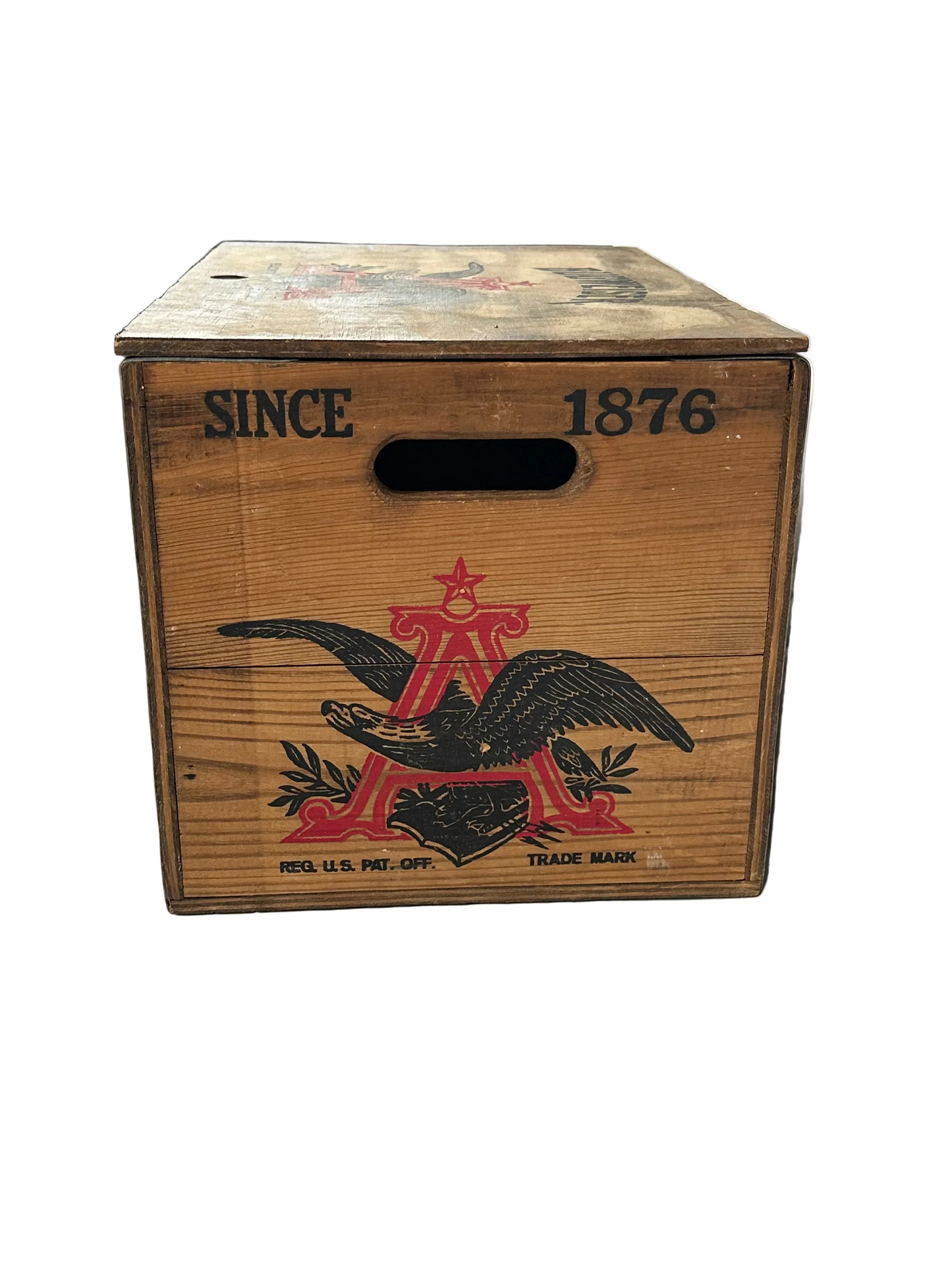 Vintage Budweiser Wooden Crate w/ Bottle Cap Checkers Game – Anheuser Busch St. Louis